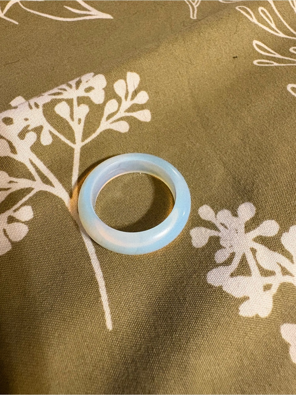 Iridescent Opelite Resin Band Ring, 6mm , aprox 10 1/2 ring size.